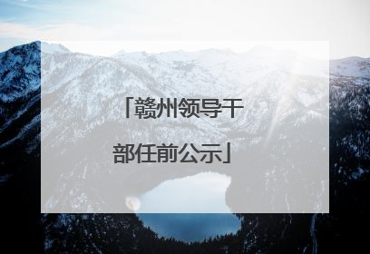 赣州领导干部任前公示
