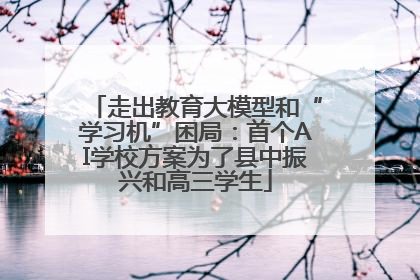 走出教育大模型和“学习机”困局：首个AI学校方案为了县中振兴和高三学生