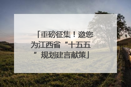 重磅征集！邀您为江西省“十五五”规划建言献策