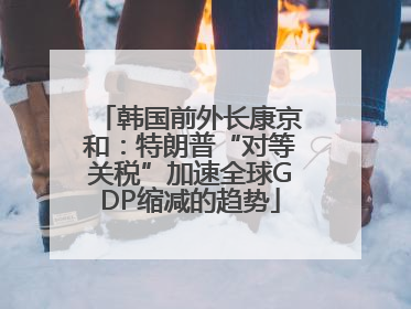 韩国前外长康京和：特朗普“对等关税”加速全球GDP缩减的趋势