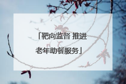靶向监督 推进老年助餐服务