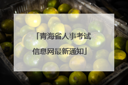 青海省人事考试信息网最新通知