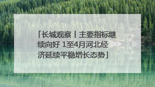 长城观察丨主要指标继续向好 1至4月河北经济延续平稳增长态势