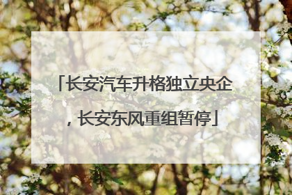 长安汽车升格独立央企，长安东风重组暂停