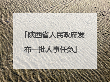 陕西省人民政府发布一批人事任免