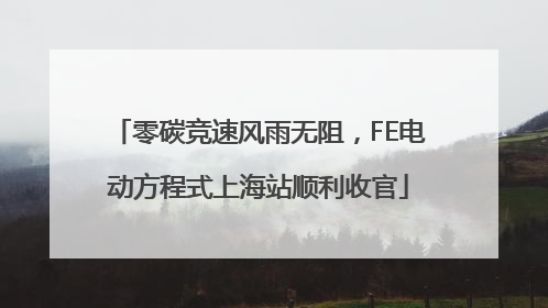 零碳竞速风雨无阻，FE电动方程式上海站顺利收官