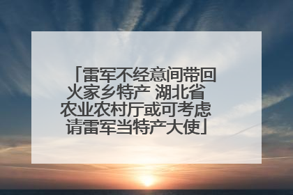 雷军不经意间带回火家乡特产 湖北省农业农村厅或可考虑请雷军当特产大使