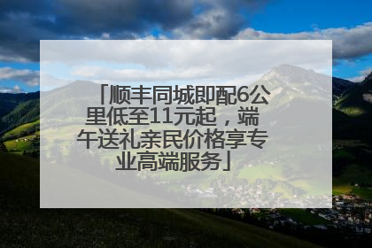 顺丰同城即配6公里低至11元起，端午送礼亲民价格享专业高端服务