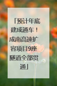 预计年底建成通车！成南高速扩容项目9座隧道全部贯通