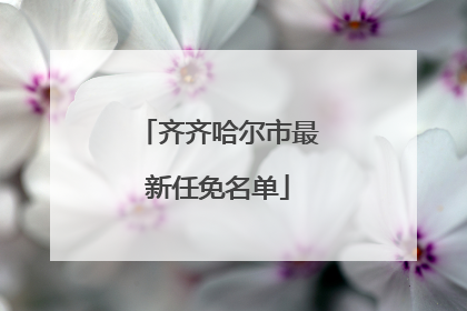 齐齐哈尔市最新任免名单