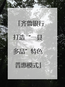 齐鲁银行打造“一县多品”特色普惠模式