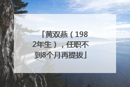 黄双燕（1982年生），任职不到8个月再提拔