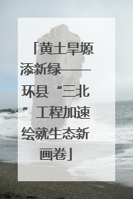 黄土旱塬添新绿——环县“三北”工程加速绘就生态新画卷