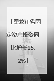 黑龙江省固定资产投资同比增长15.2%