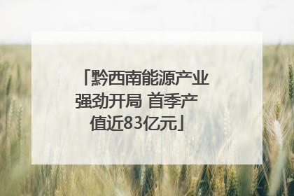 黔西南能源产业强劲开局 首季产值近83亿元