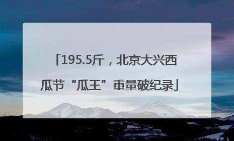 195.5斤，北京大兴西瓜节“瓜王”重量破纪录
