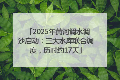 2025年黄河调水调沙启动：三大水库联合调度，历时约17天