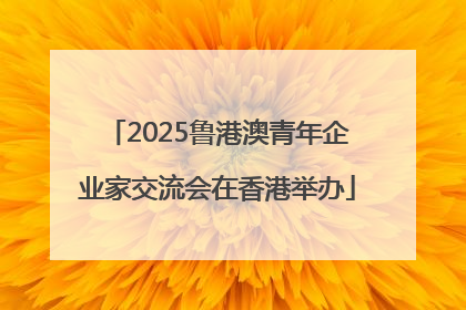 2025鲁港澳青年企业家交流会在香港举办