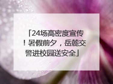 24场高密度宣传！暑假前夕，岳麓交警进校园送安全