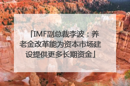 IMF副总裁李波：养老金改革能为资本市场建设提供更多长期资金